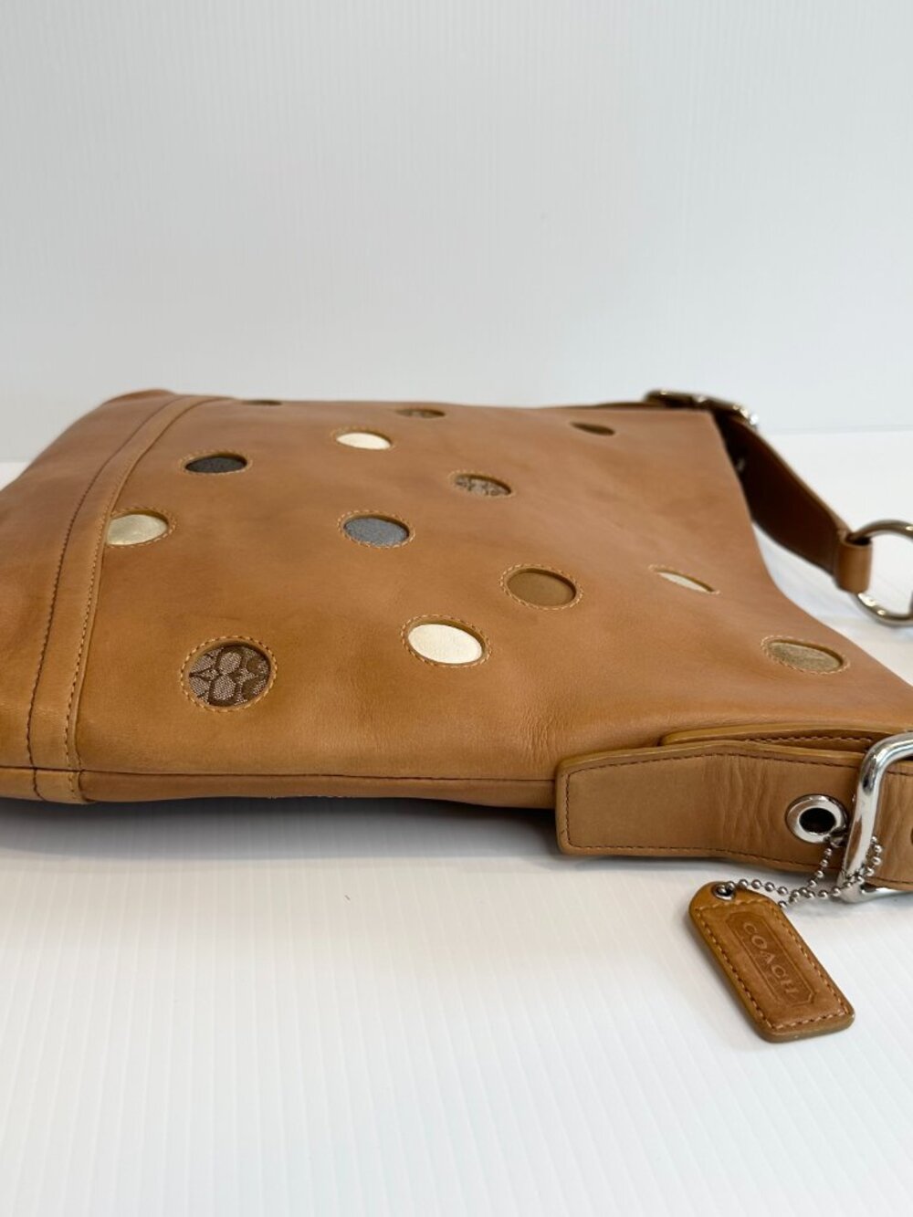 COACH Tan Polka Dot Limited Edition Hobo with Nickel Hardware - Picture 8 of 15
